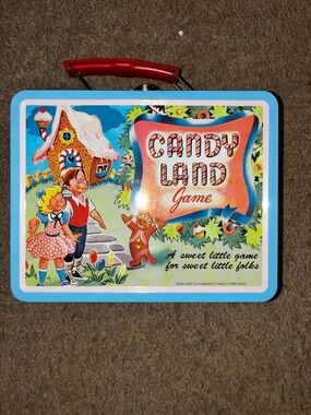 Candy Land Vintage Style Tin Lunchbox - Bright Retro Blue